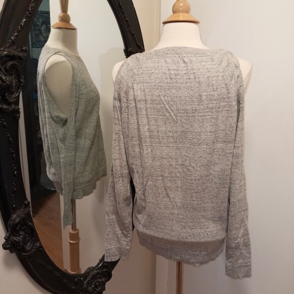 Bailey 44 Grey heather Olympus Cold Shoulder Arm Sweater sz S /B17 - Picture 5 of 9